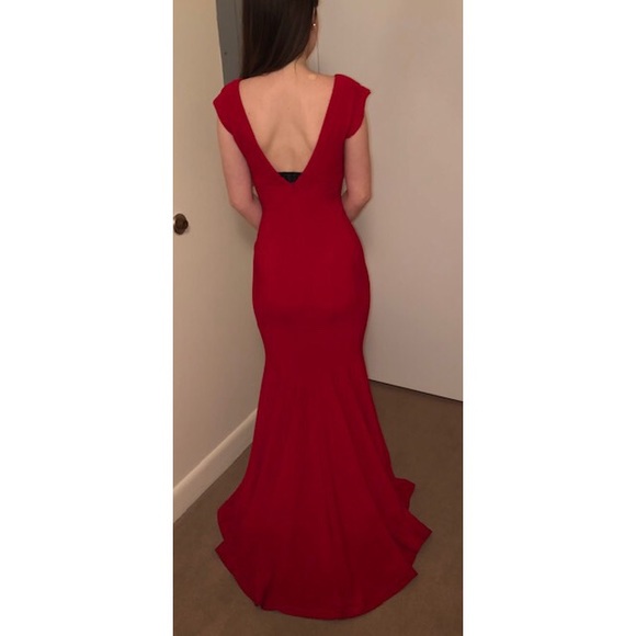 Red Betsy & Adam Prom Dress - Picture 6 of 8